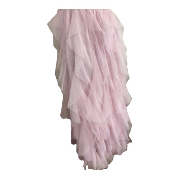 Beautiful pink ruffled chiffon princess tutu banded waist maxi skirt size large - Picture 7 of 14